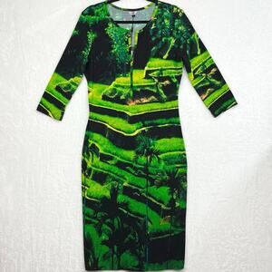 THE KIT Gisella Dress Sz Large Lush Terrace in Bamboo Cotton Jersey NWT Midi